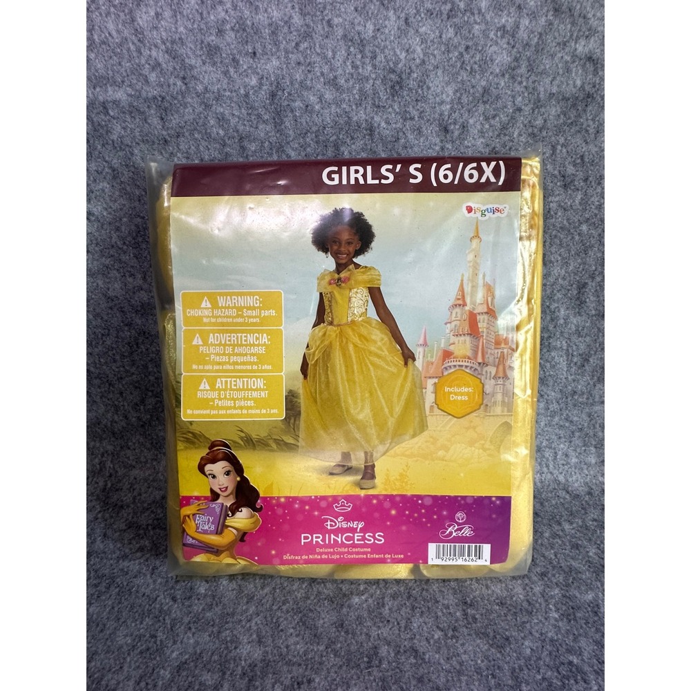 Disney Princess Belle Deluxe Costume Girls Small 6 6X Beauty and the Beast Dress